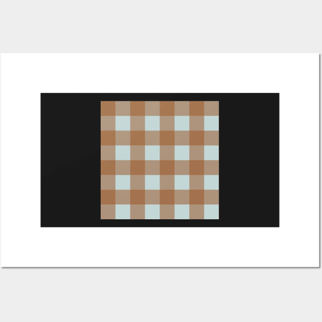 Little Critter Plaid - Brown and Pale Turquoise Wall Art by A2Gretchen